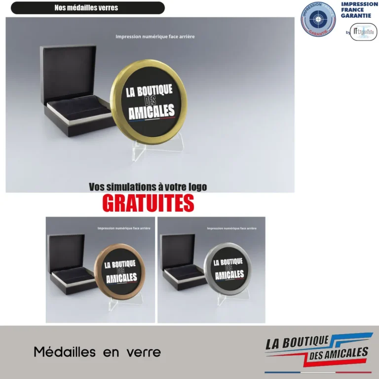 Médaille en Verre avec Anneau Métal – L'Excellence au Creux de la Main