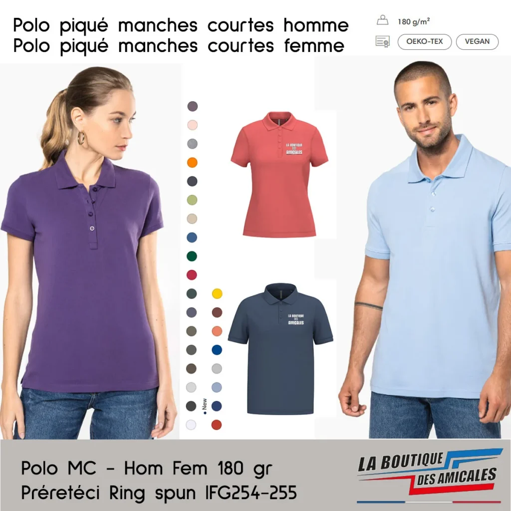 Polo Piqué Manches Courtes Homme & Femme – L'Élégance Institutionnelle