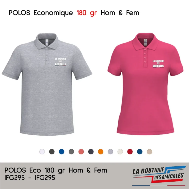 Polo Piqué Gamme Économique Homme & Femme – 180 gr/m² L'Essentiel au Meilleur Prix