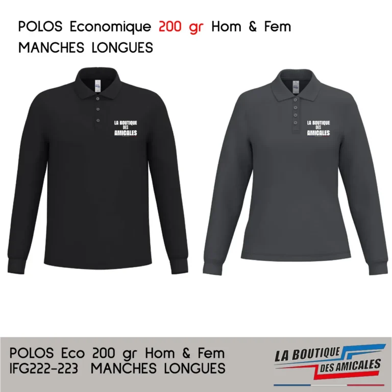 Polo Piqué Manches Longues – Gamme ÉCO "Heavy" 200g